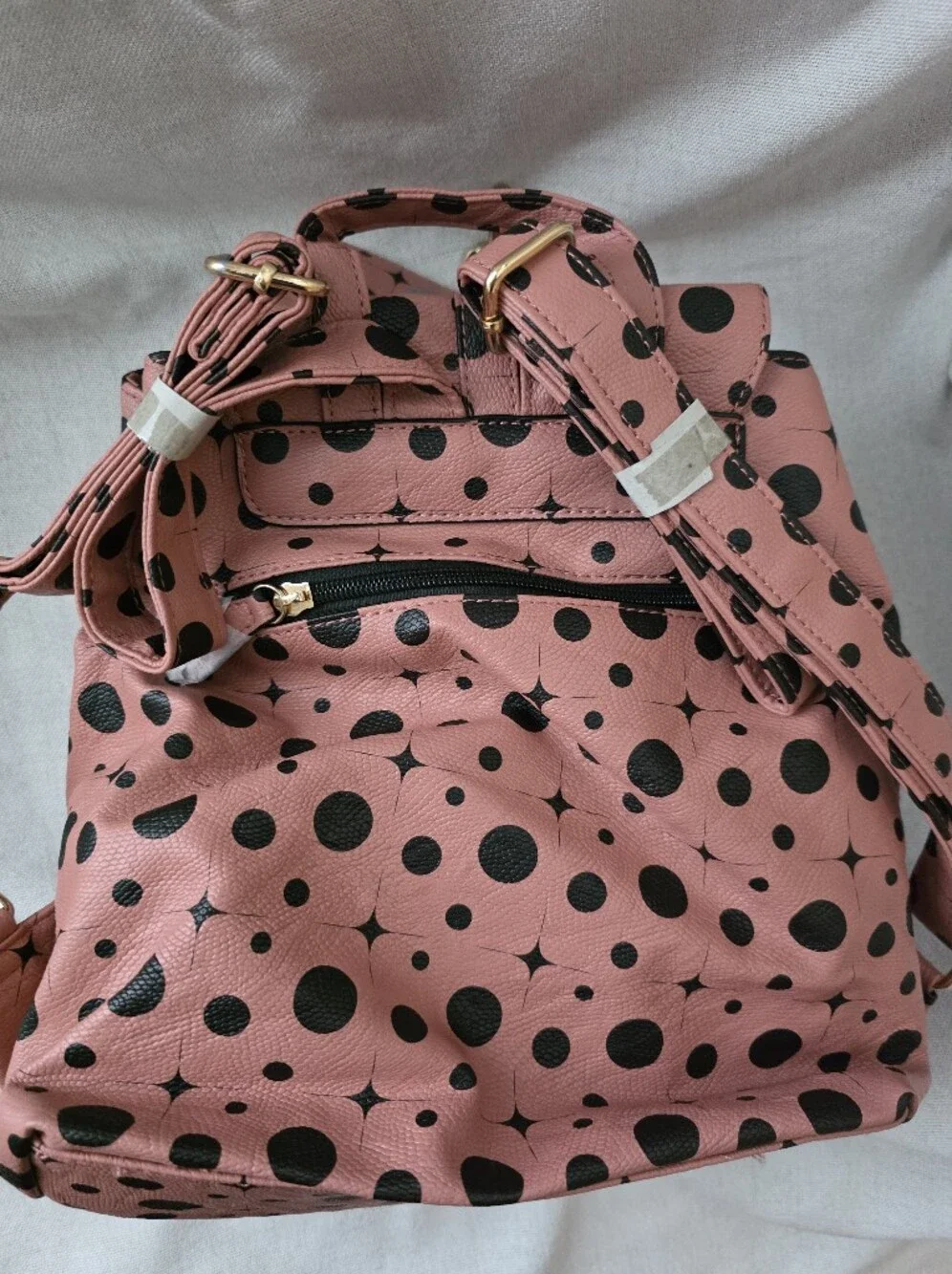 Polka Dot Pink Mini Backpack Purse - Women Bags